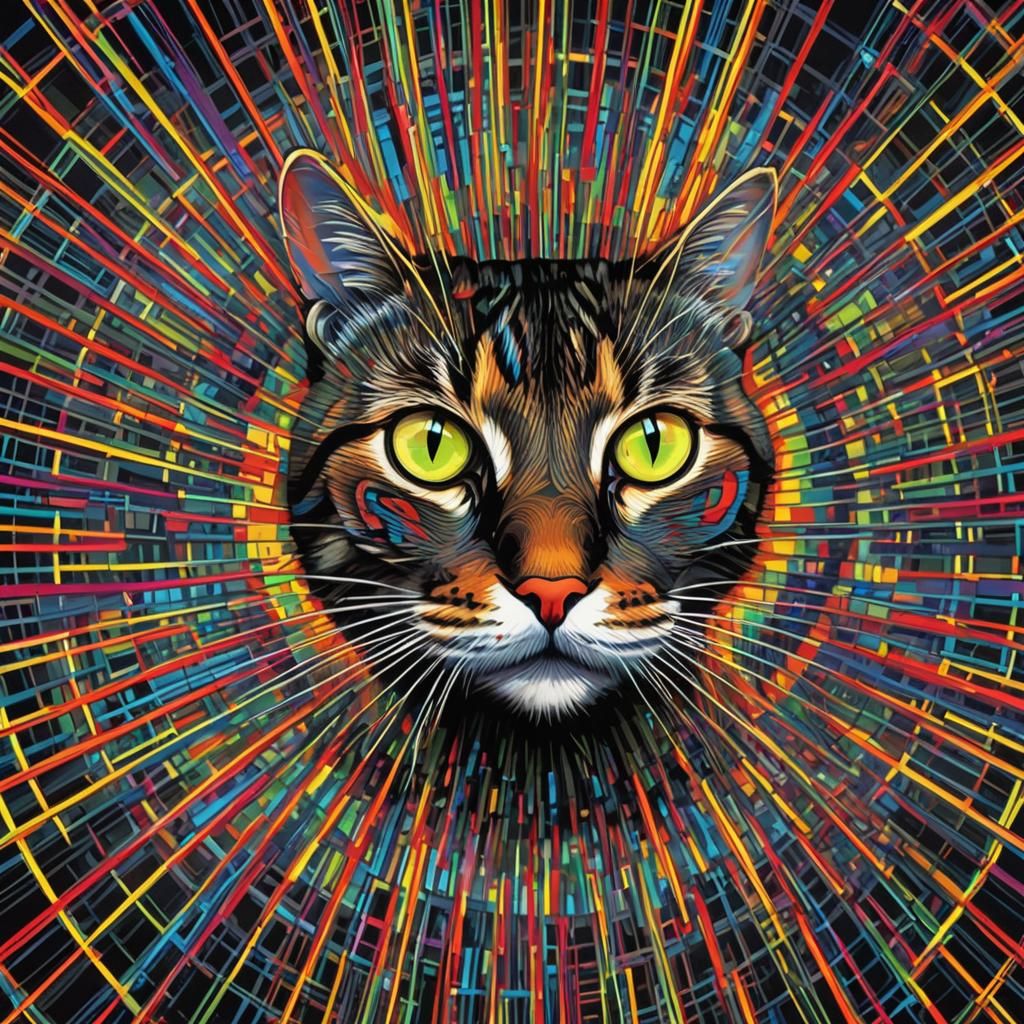 Op Art Cat's Eye Geometric Illusion