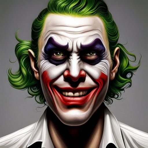 Hyperrealistic Joker Portrait in Splash Art Style