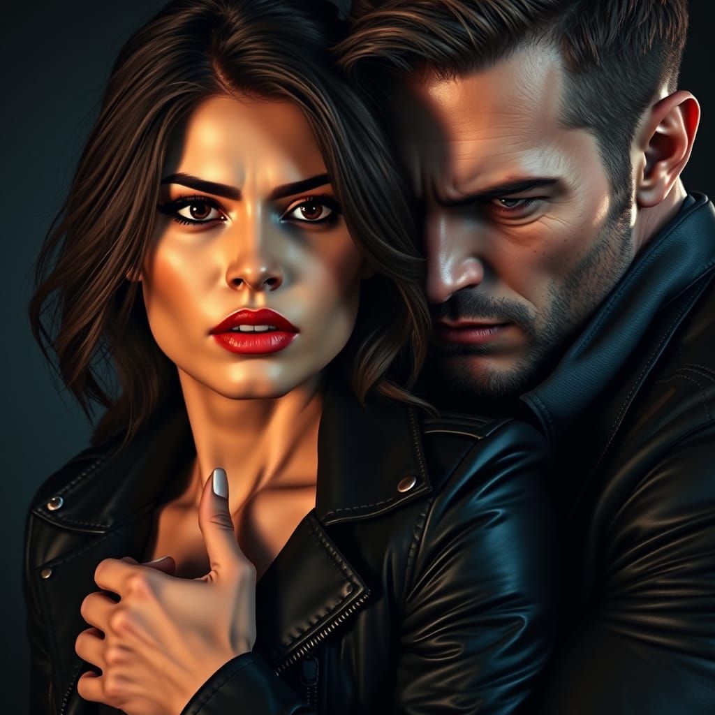 Ethereal Woman Embracing Her Physically Fit Lover