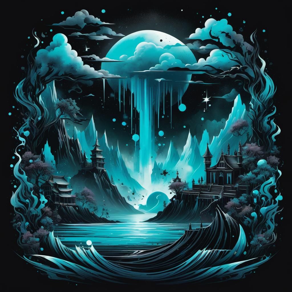 Epic Magical T-Shirt Design with Stormy Vibes