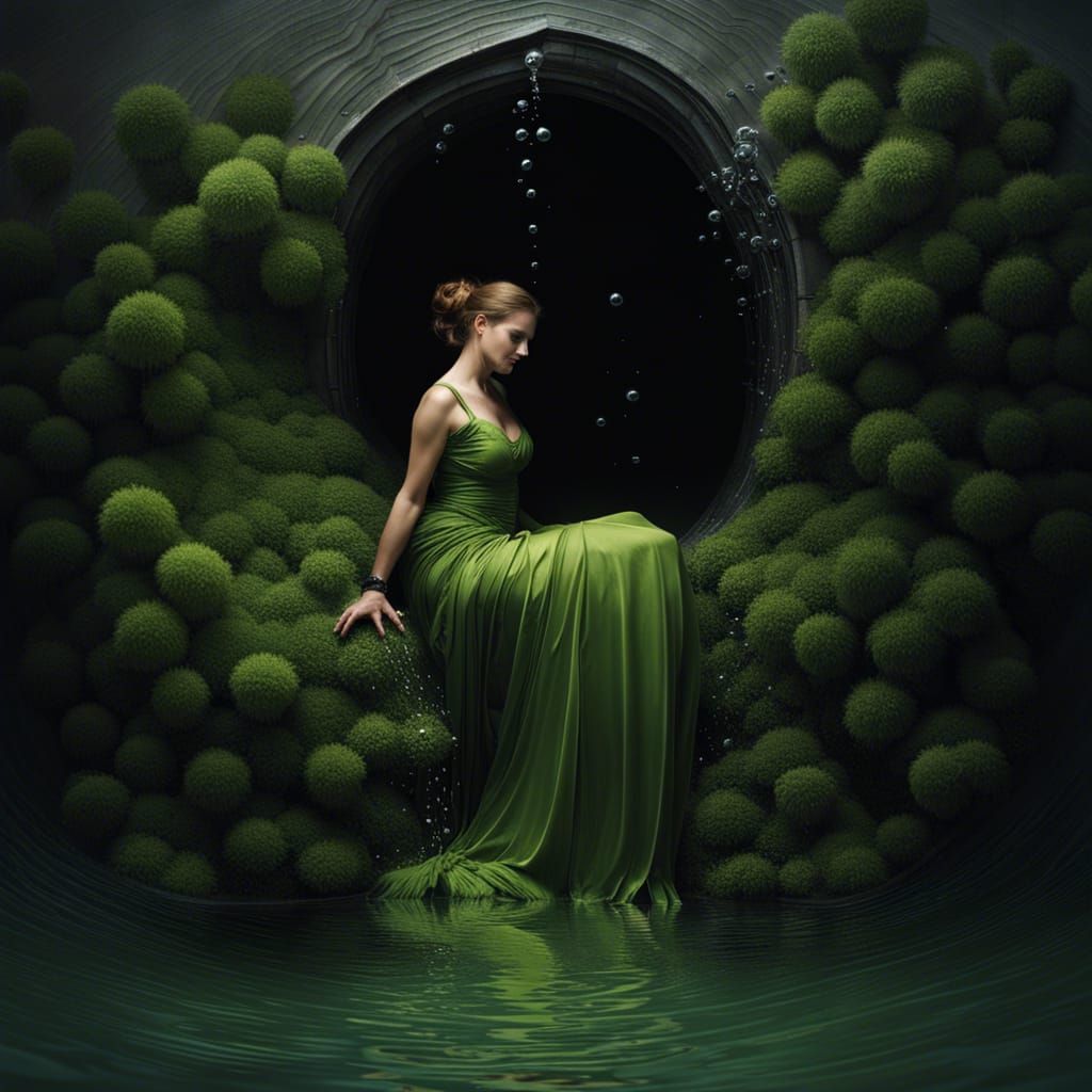 Woman Emerges from Lake Waters