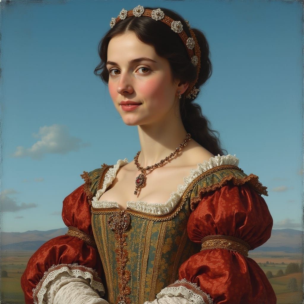 Renaissance Portrait of Maria Acciaioli in 17th Century Dres...
