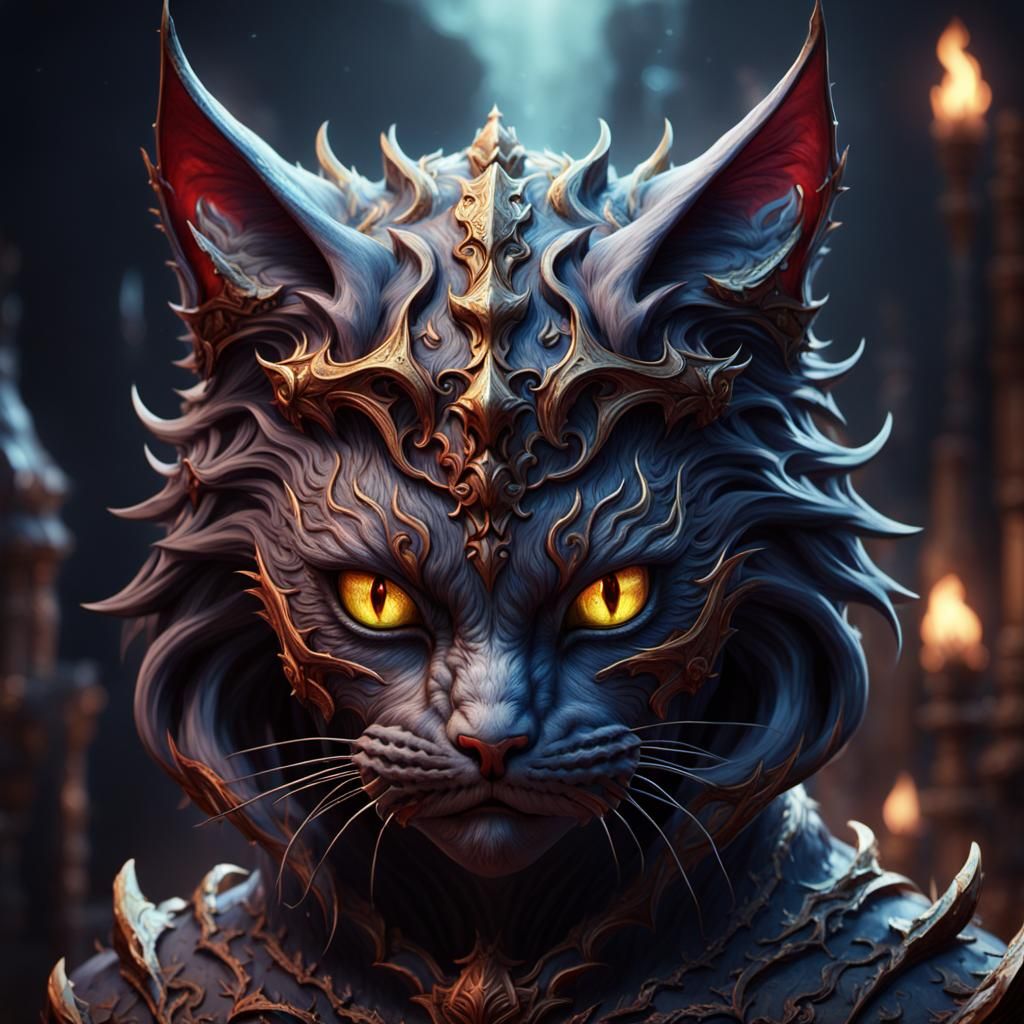 Detailed Female Cat Demon in Fantasy Art