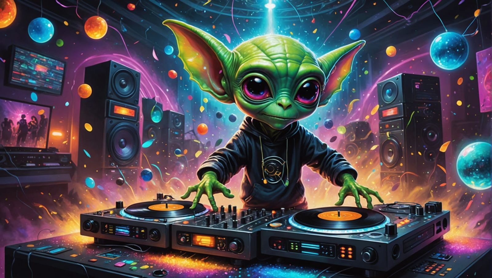 DJ Alien spinning the set!