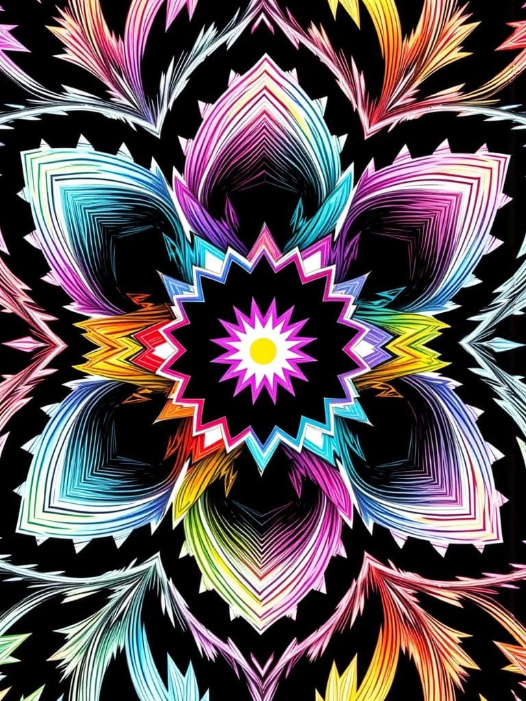 Art Nouveau Bunny in Fractal Patterns