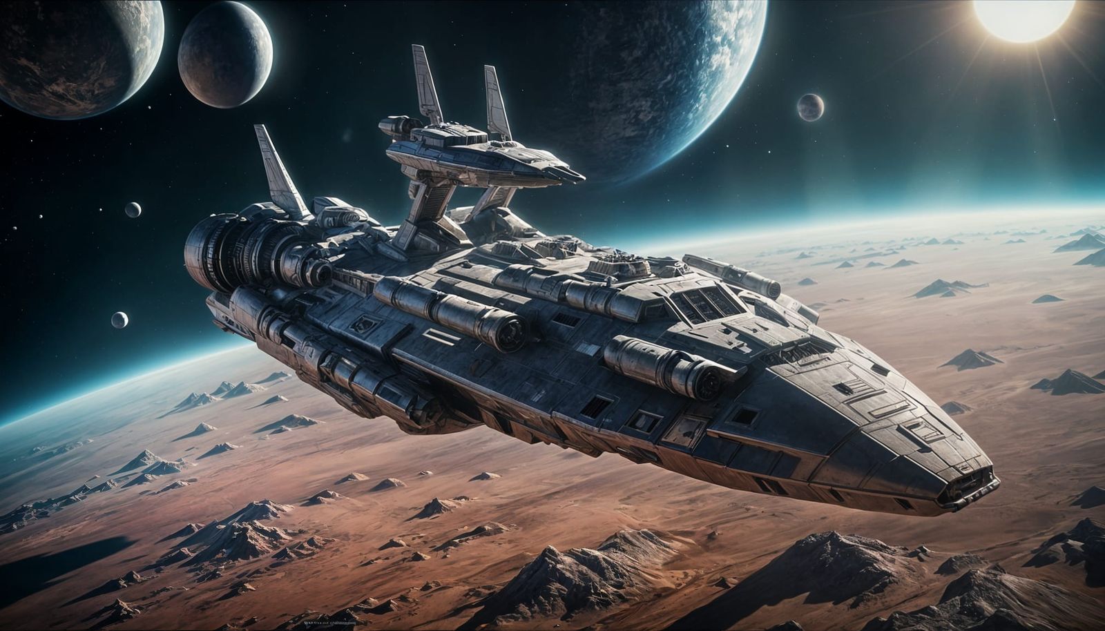 Detailed 80s Spaceship Launch in Cinematic Style