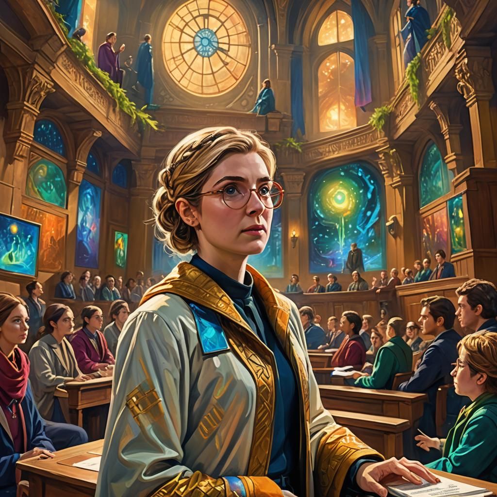 Doctor Who Lectures on Gallifrey: Fantasy Oil Painting