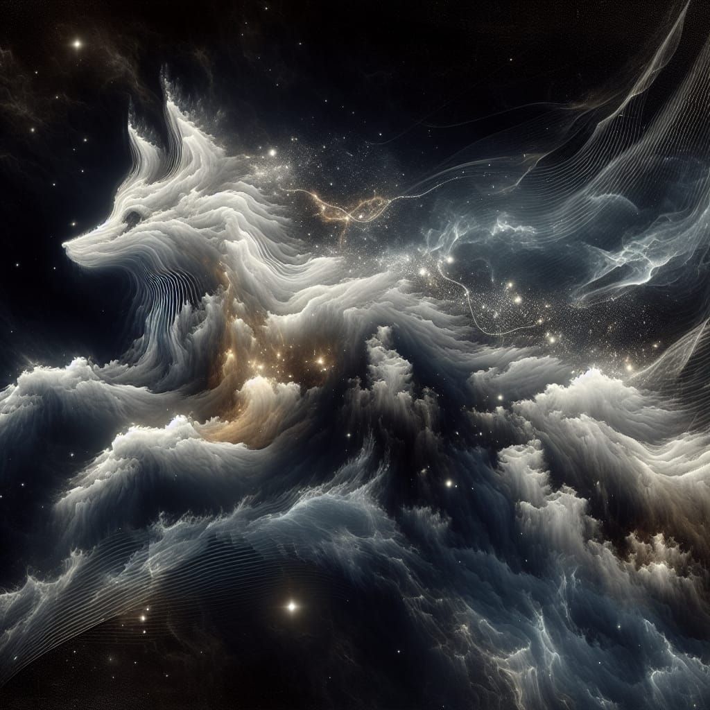 cloud in the night forms wolf