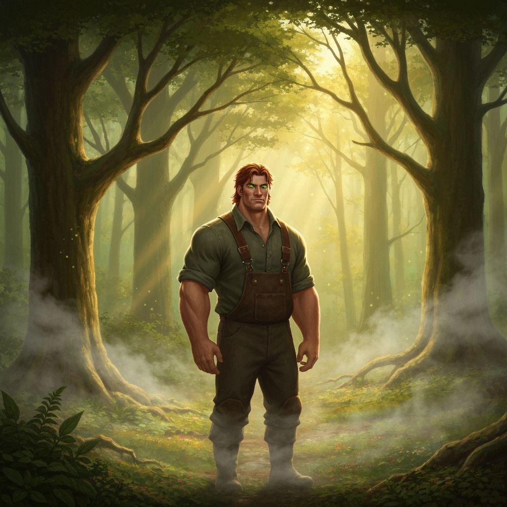 Mighty Lumberjack in Ethereal Fantasy Forest