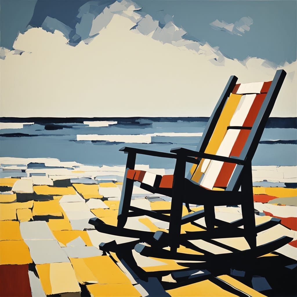 Rocking Chair in Abstract Expressionist Style