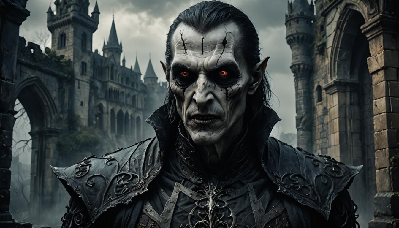 Terrifying Vampire Portrait in Dark Fantasy Style