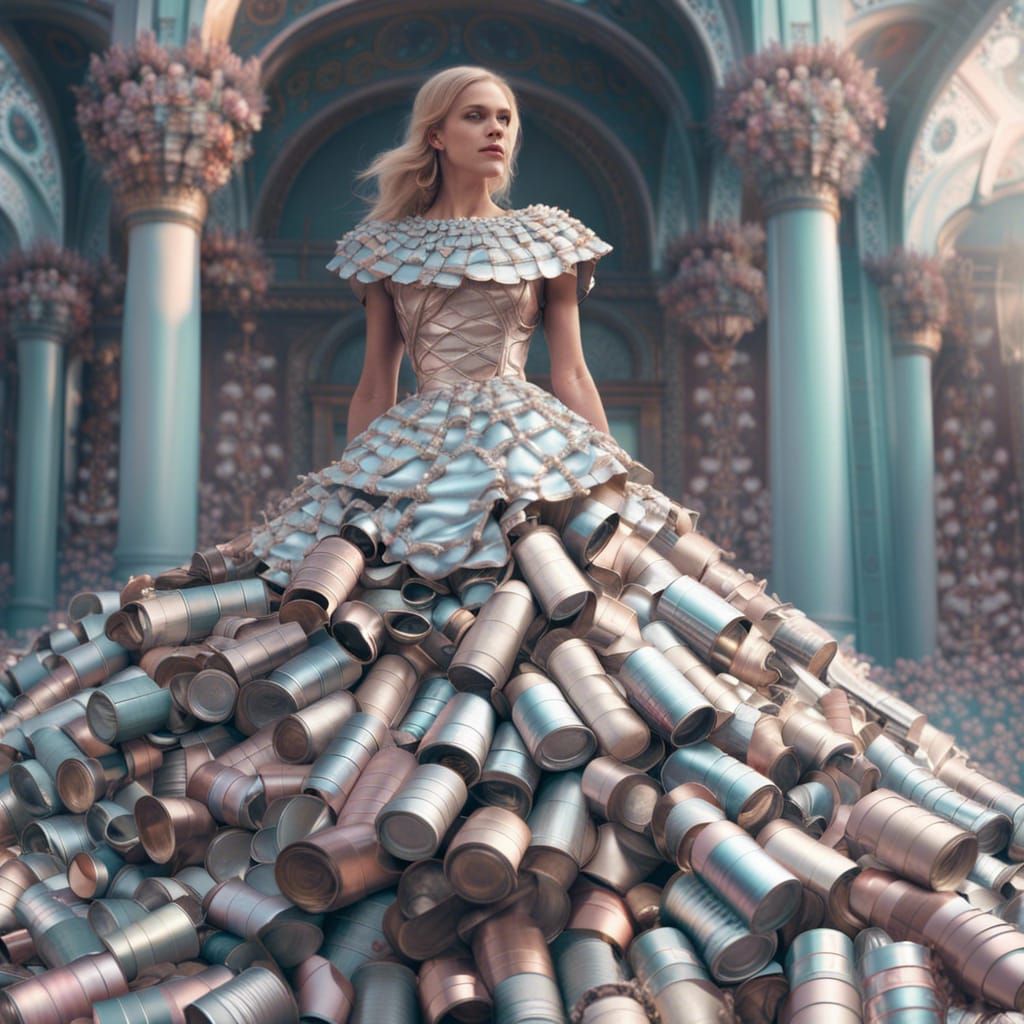 Tin Can Dress in Pastel Digital Painting