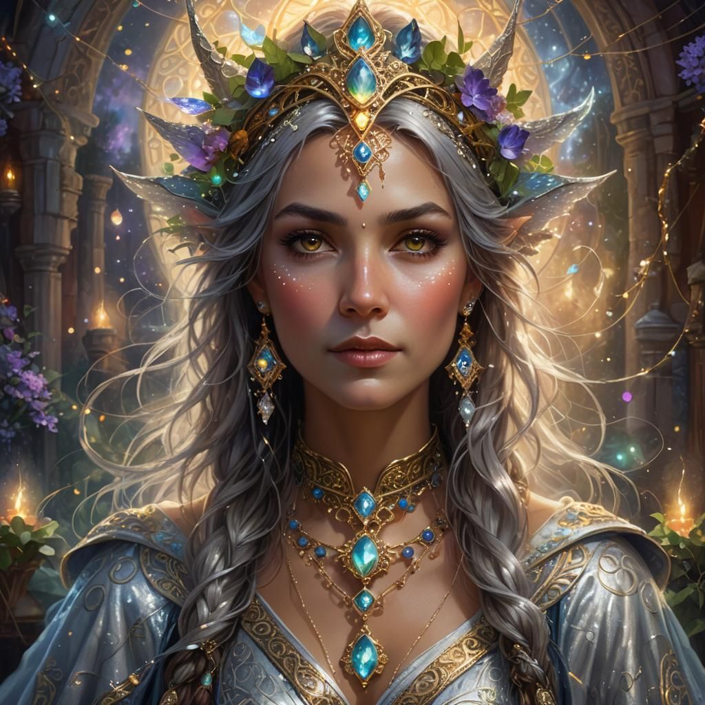 Ethereal Sorceress Portrait in Fantasycore Style