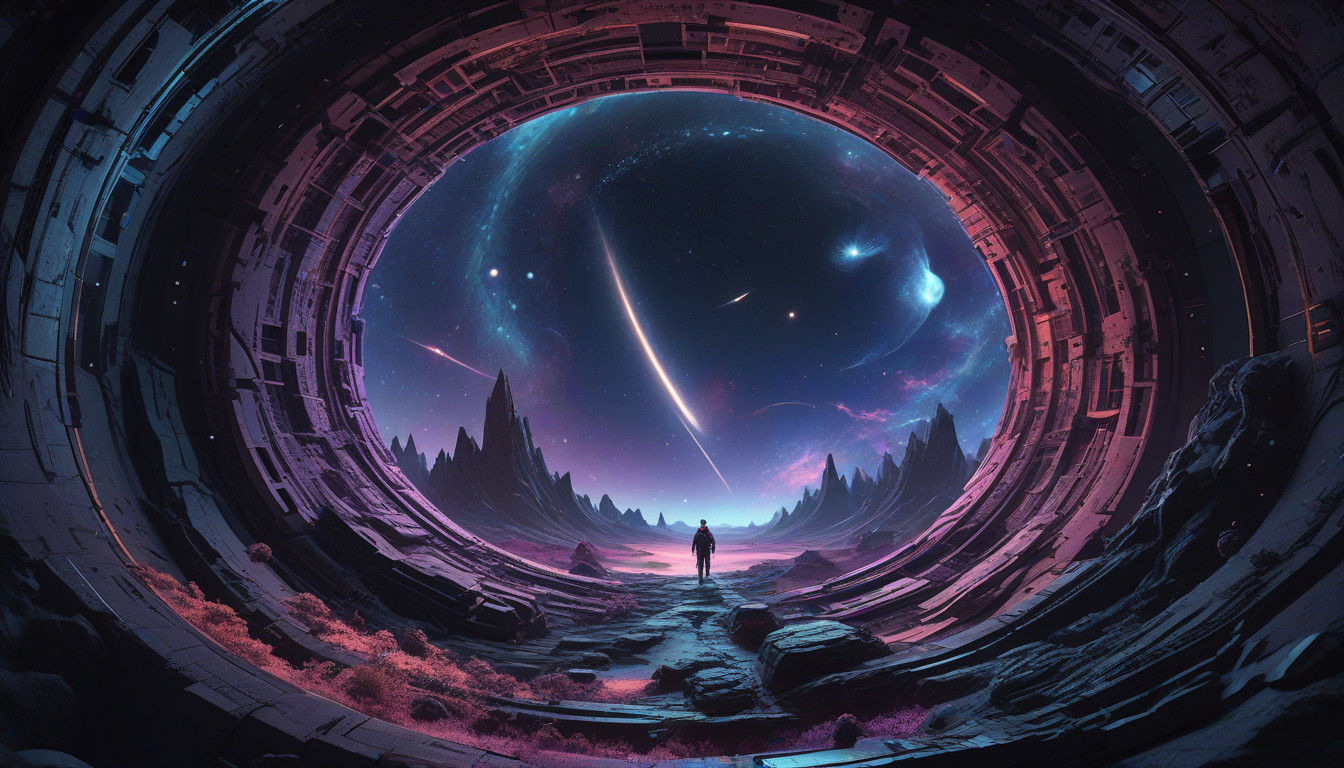 Infinite Cosmic Vortex in Vibrant Blues and Purples