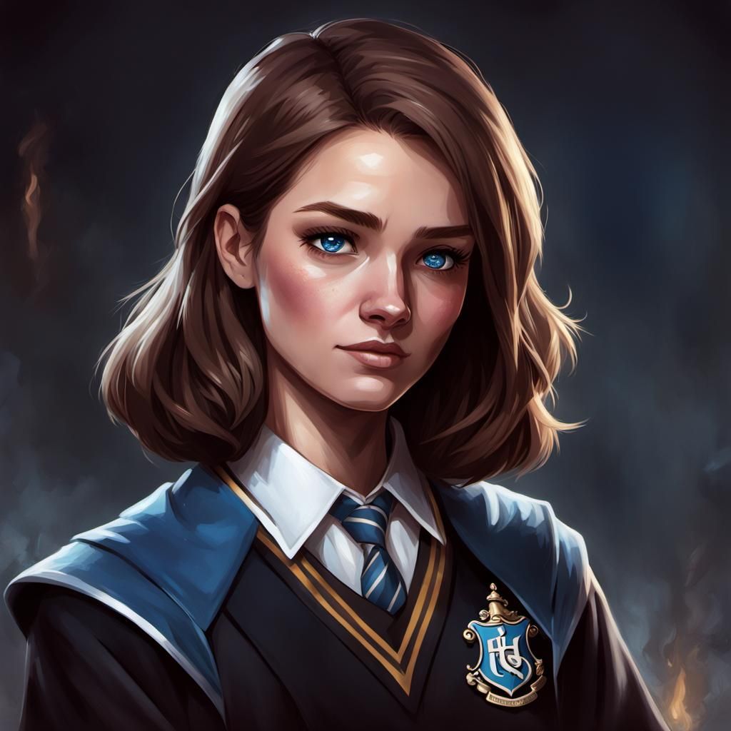 Ravenclaw Student Portrait in Digital Art Style