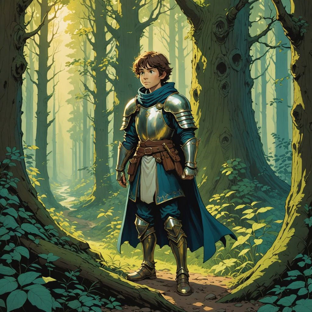 Young Paladin in Ghibli-esque Forest