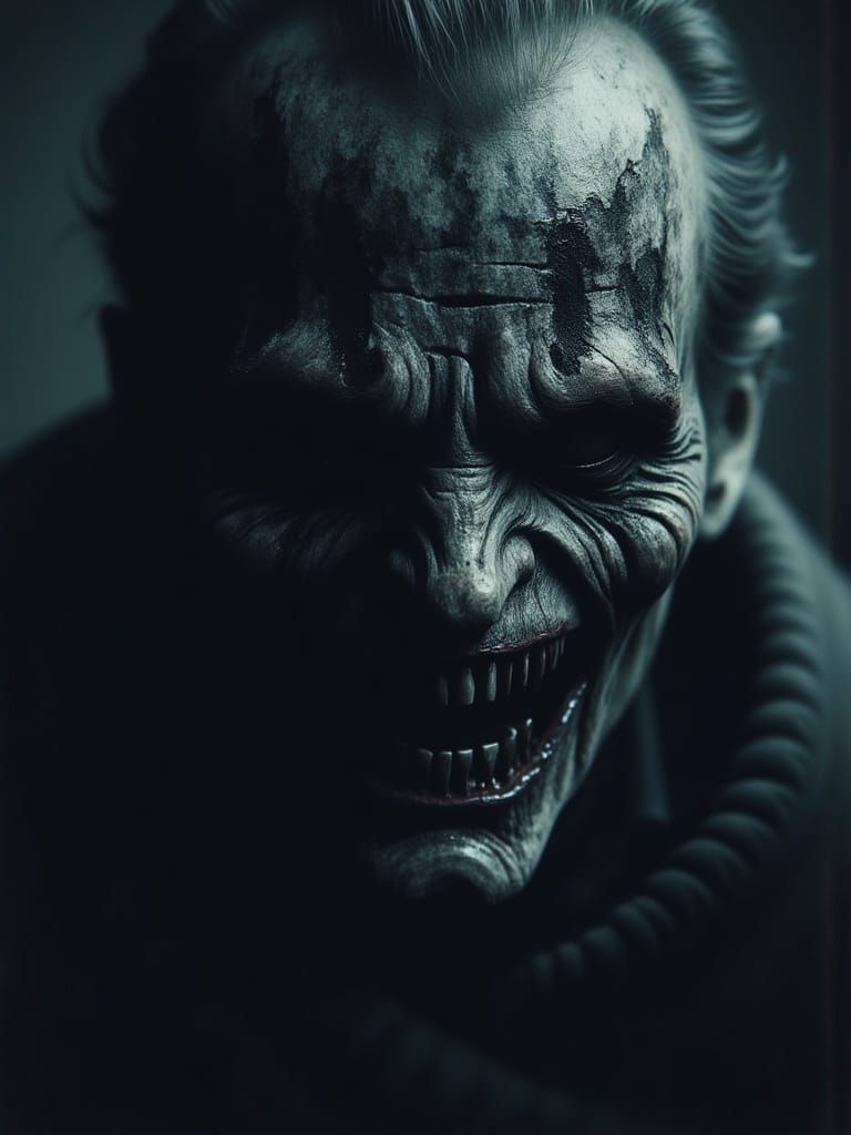 Morbid Smile in Darkness: A Haunting Image
