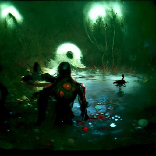 Sinister Demon Ducks Under a Blood Moon