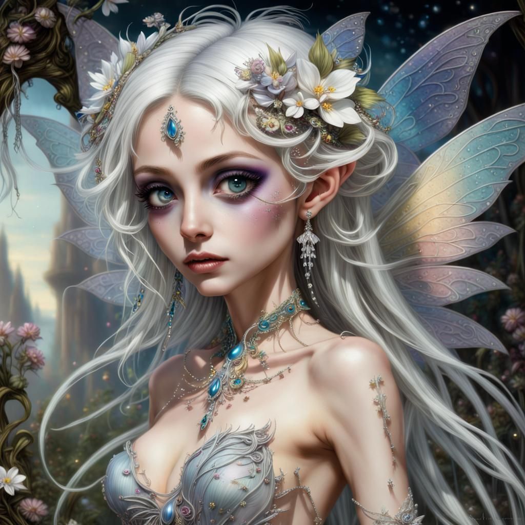 Beautiful Fairy with Iridescent Wings in Ethereal Style