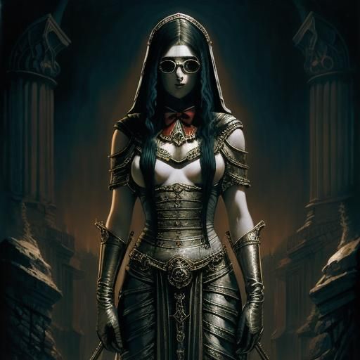 Deity Portrait in Giger and Beksinski Style