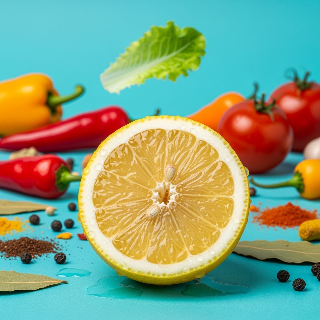 Hyperreal Vegetables and Lemon Still Life Photography