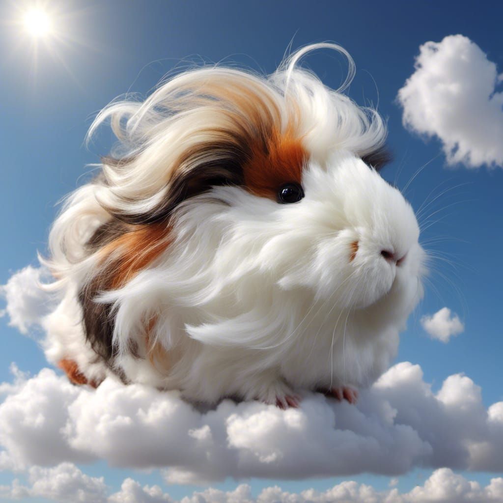 Cloud Guinea Pig: A Whimsical Animal Portrait