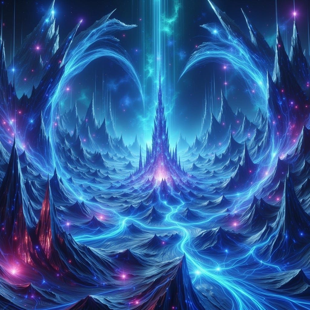 Spaceship Emerges from Electric Blue Wormhole