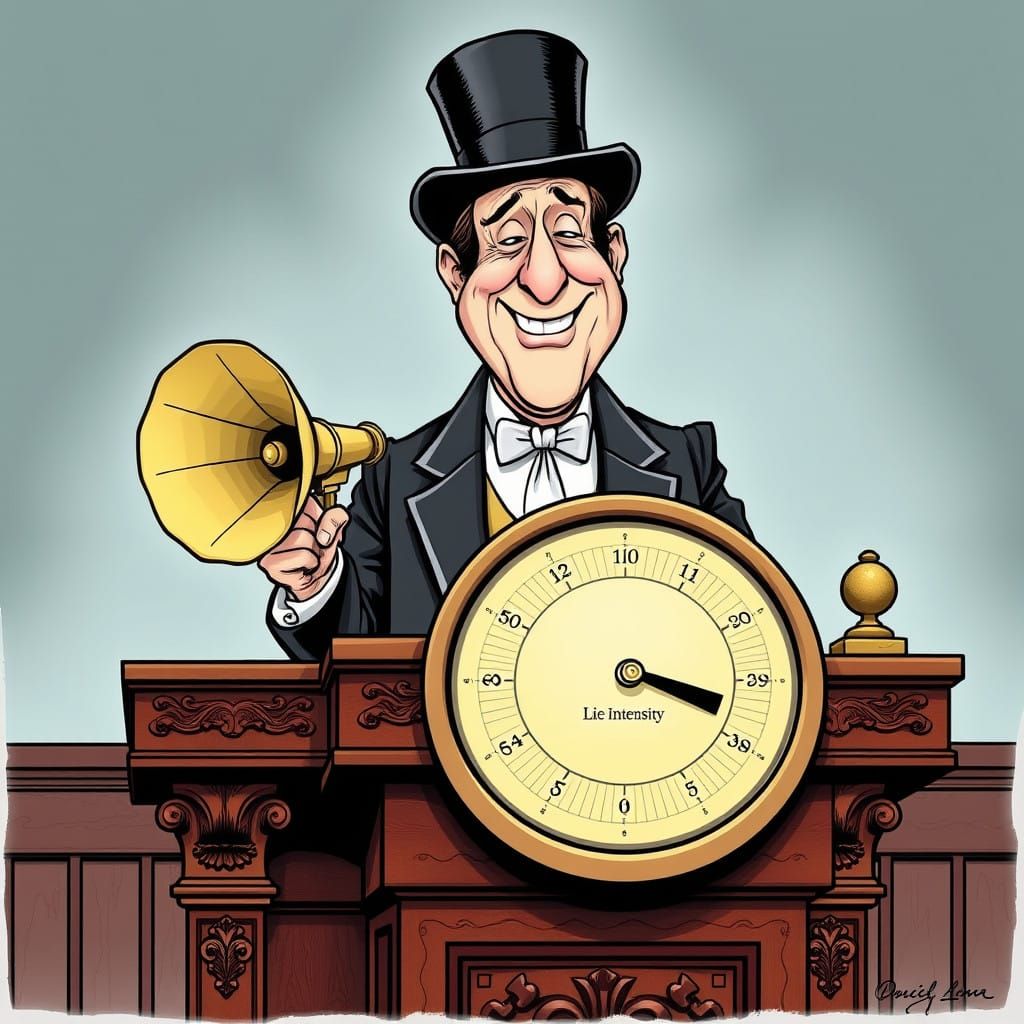 Sly Politician Monitors Lie Intensity in Victorian-Era Parod...