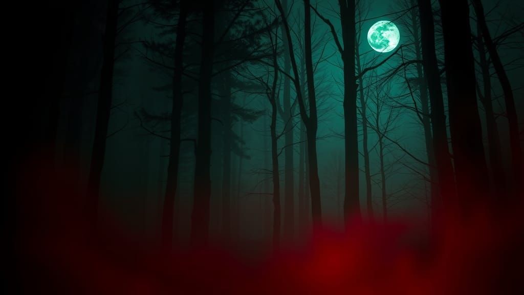 Creepy Clown in Mist-Shrouded Forest