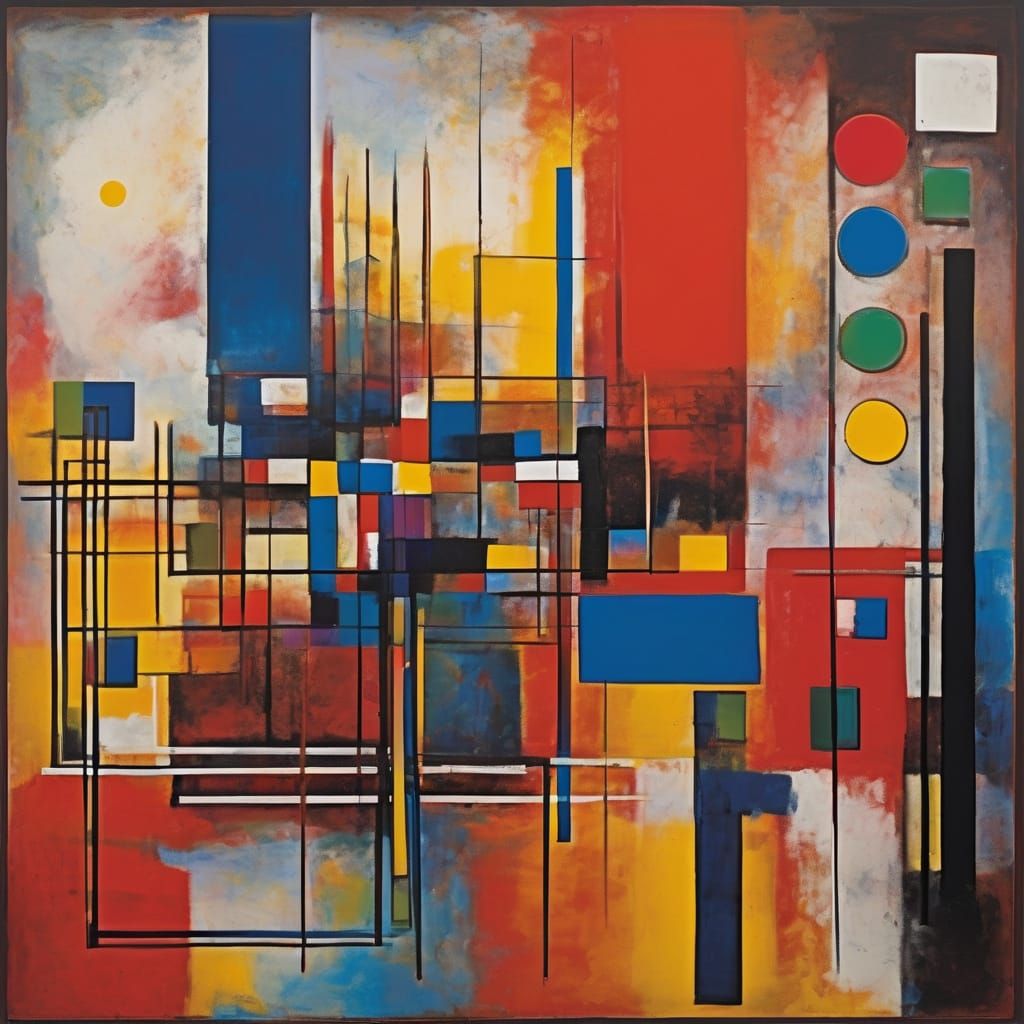 Vibrant Surreal Dreamscape Meets Sunset Paradise in Abstract...