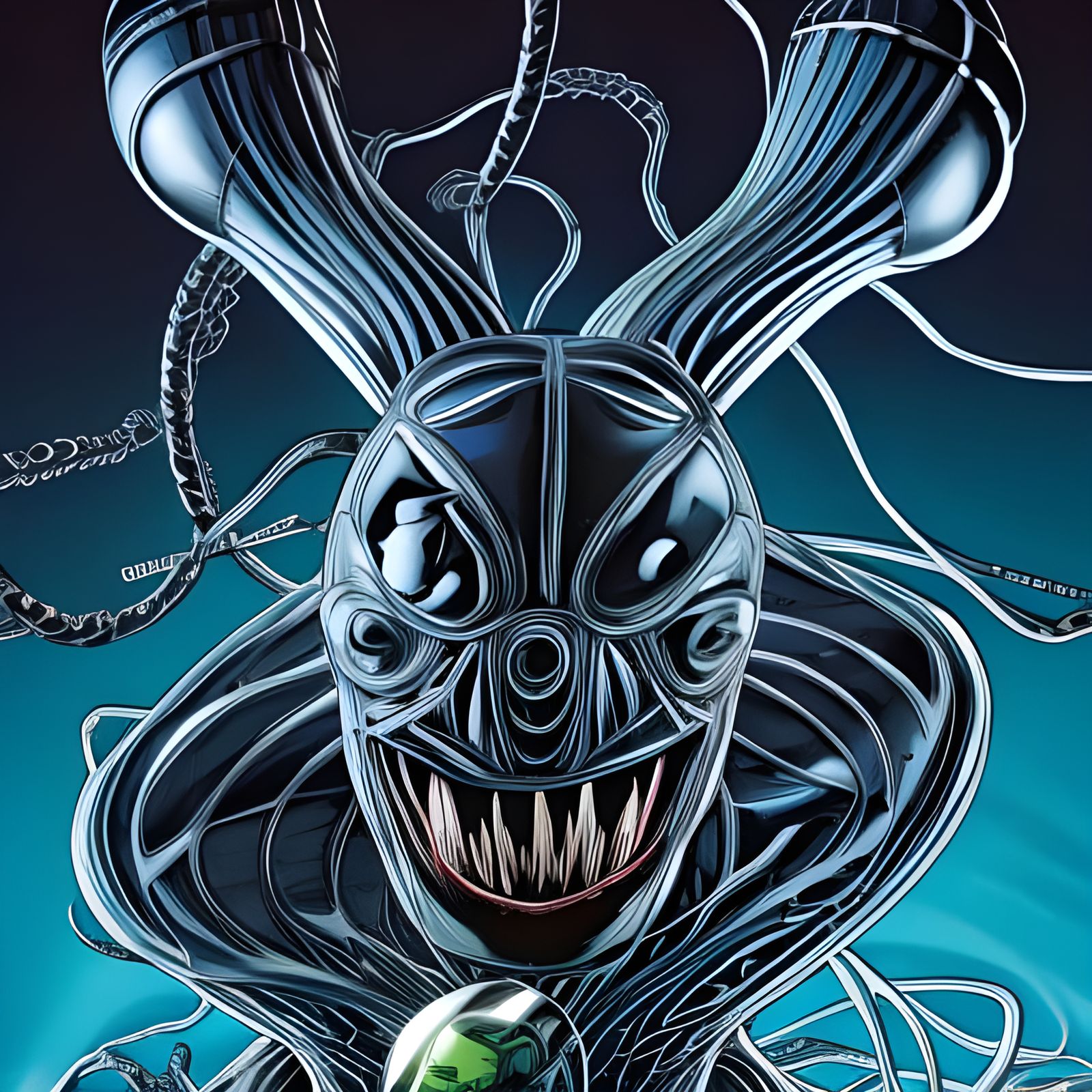 The Tick with Venom Symbiote in Comic Book Art