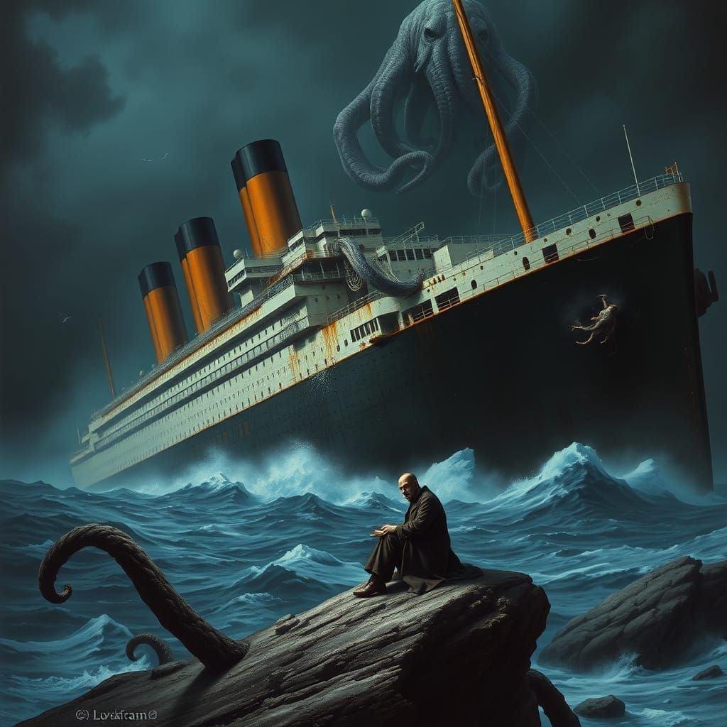 Titanic Submerged in Abyssal Nightmare