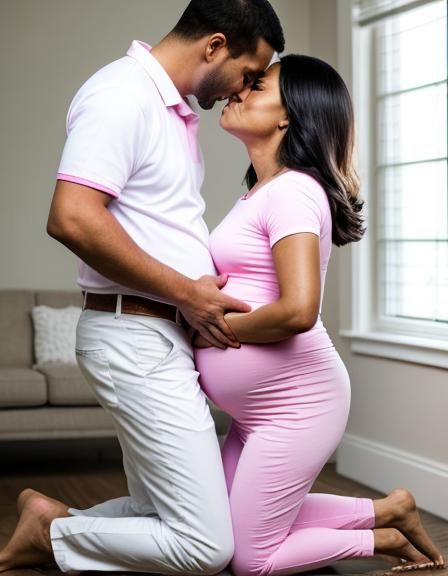 Husband Kisses Pregnant Wife's Belly