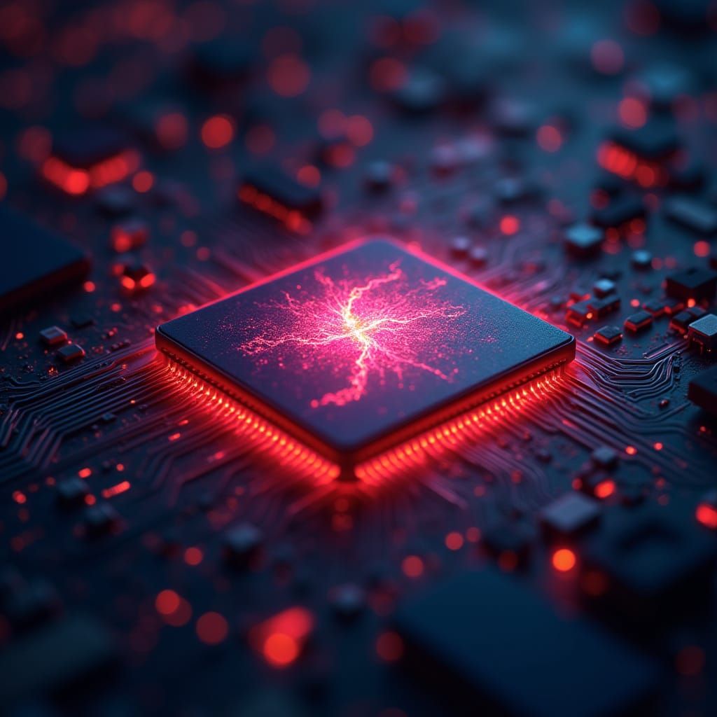 Cracked Chip Spiraling into Digital Chaos