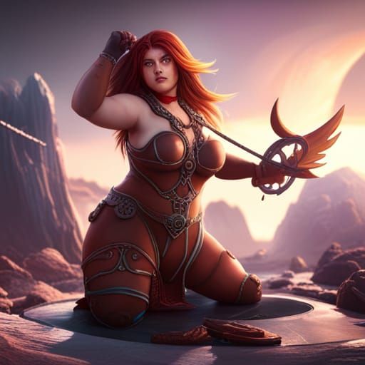 Fantastical Girl: Detailed Matte Painting in Deep Color