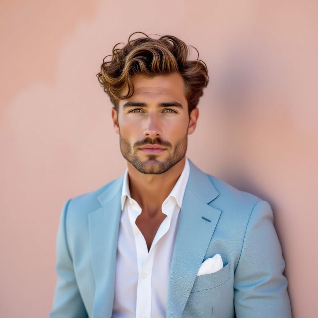 Fashionable Man in Blazer, Vogue Editorial Style