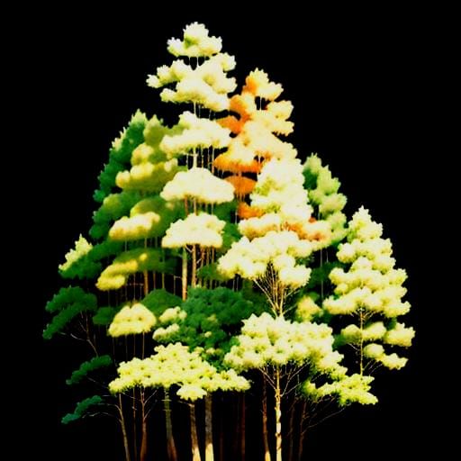 Eerie Sunset in Misty Forest with Shafts of Light