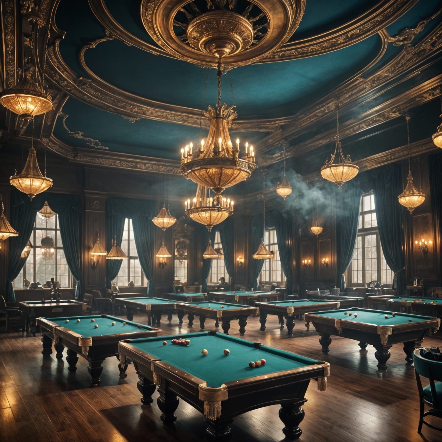 Luxury Billiards Hall in Cinematic Style