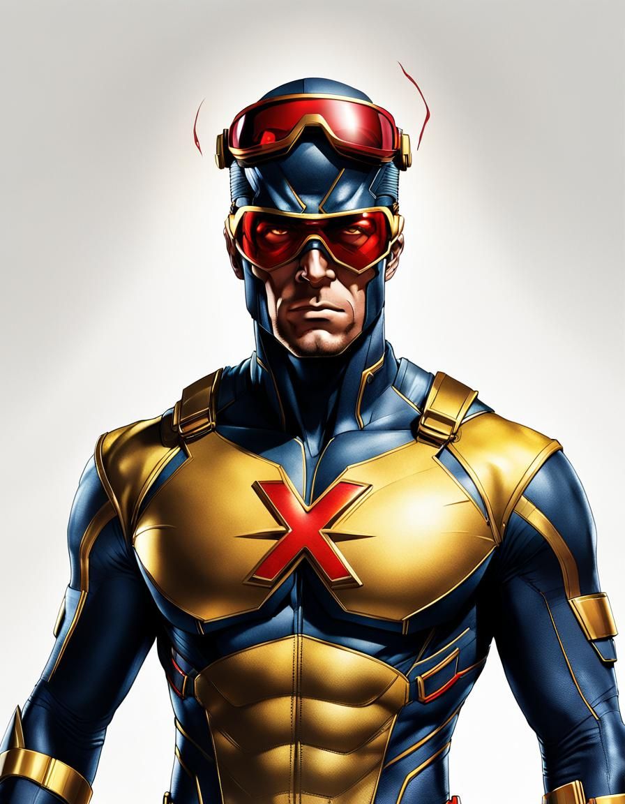 Cyclops X-Men Concept Art in Hyperrealistic Style