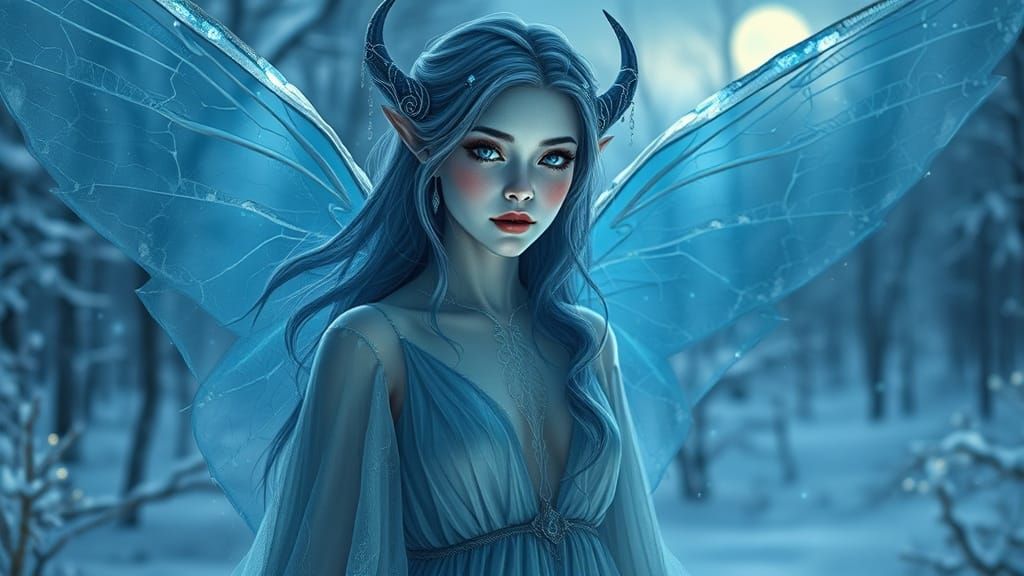 Ethereal Winter Fairy Portrait in Photorealistic Style