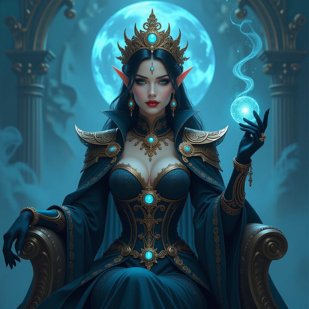 Steampunk Dark Elf Queen Portrait