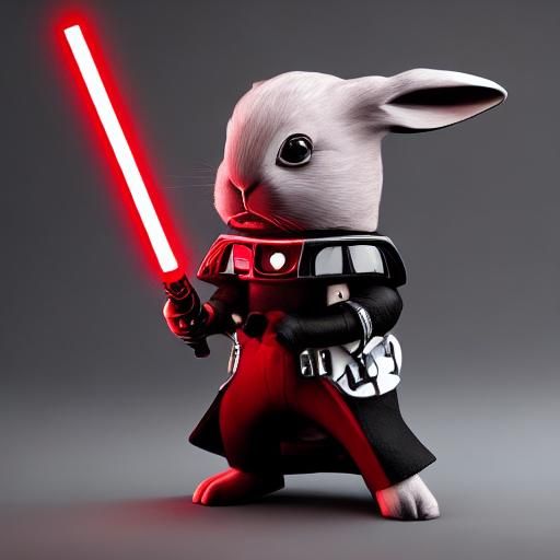 Rabbit with Lightsaber and Sharingan Eyes