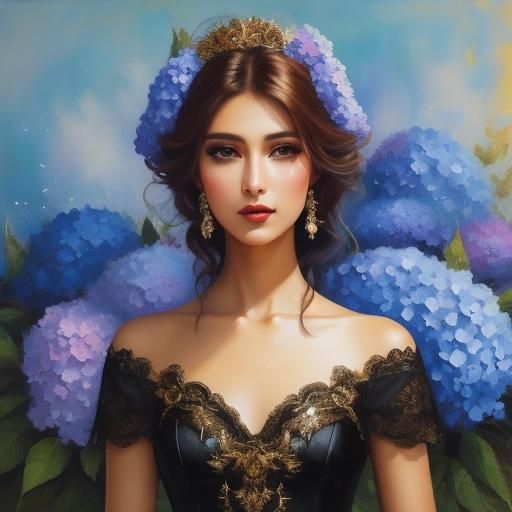 Anime Lady with Painterly Triadic Colors in SpeedPaint Style