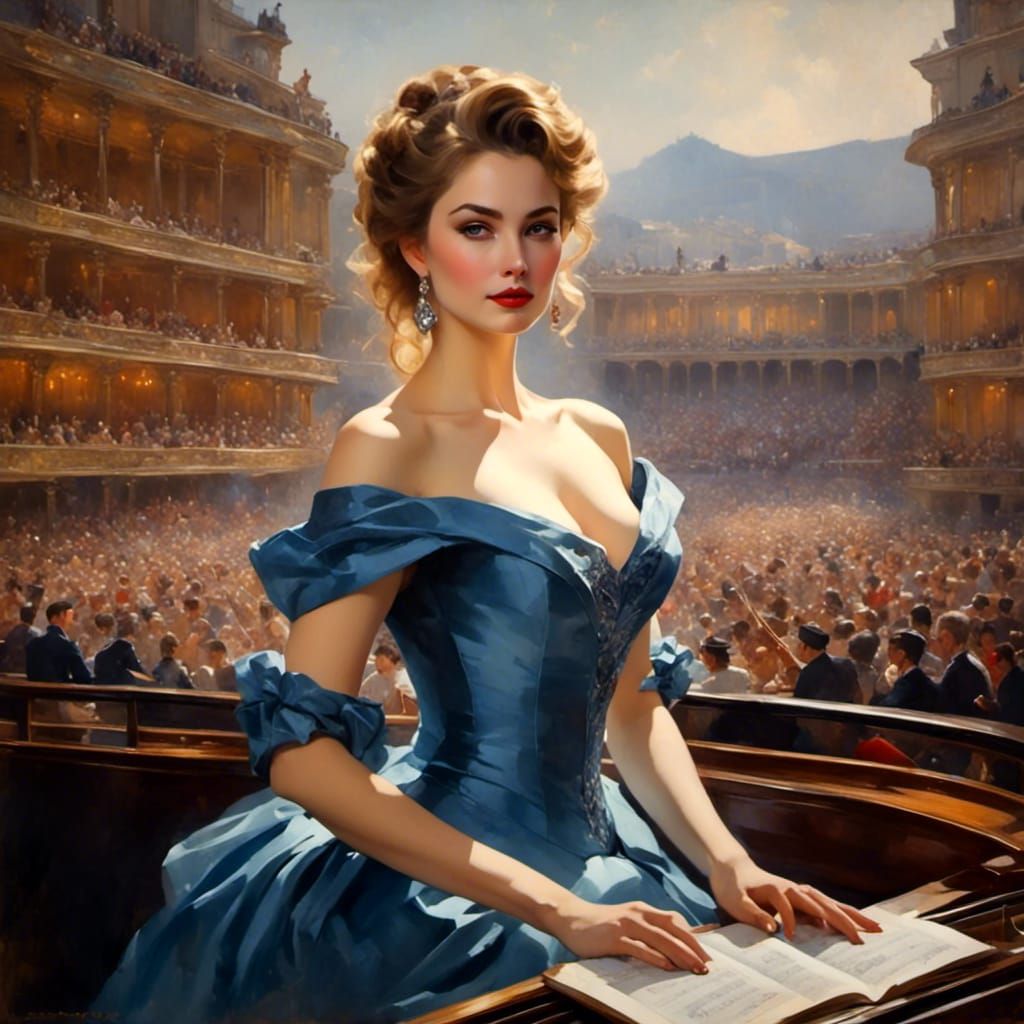 Opera Conductor Portrait in Front of Orchestra