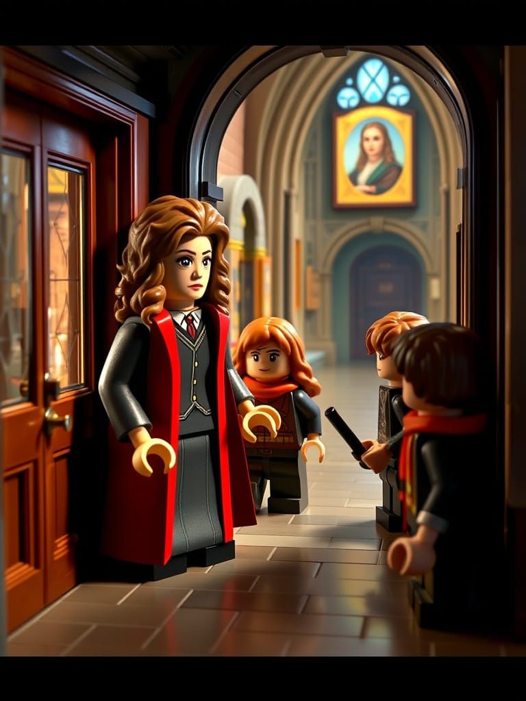 LEGO Professor McGonagall Beckons Students Inside Hogwarts C...