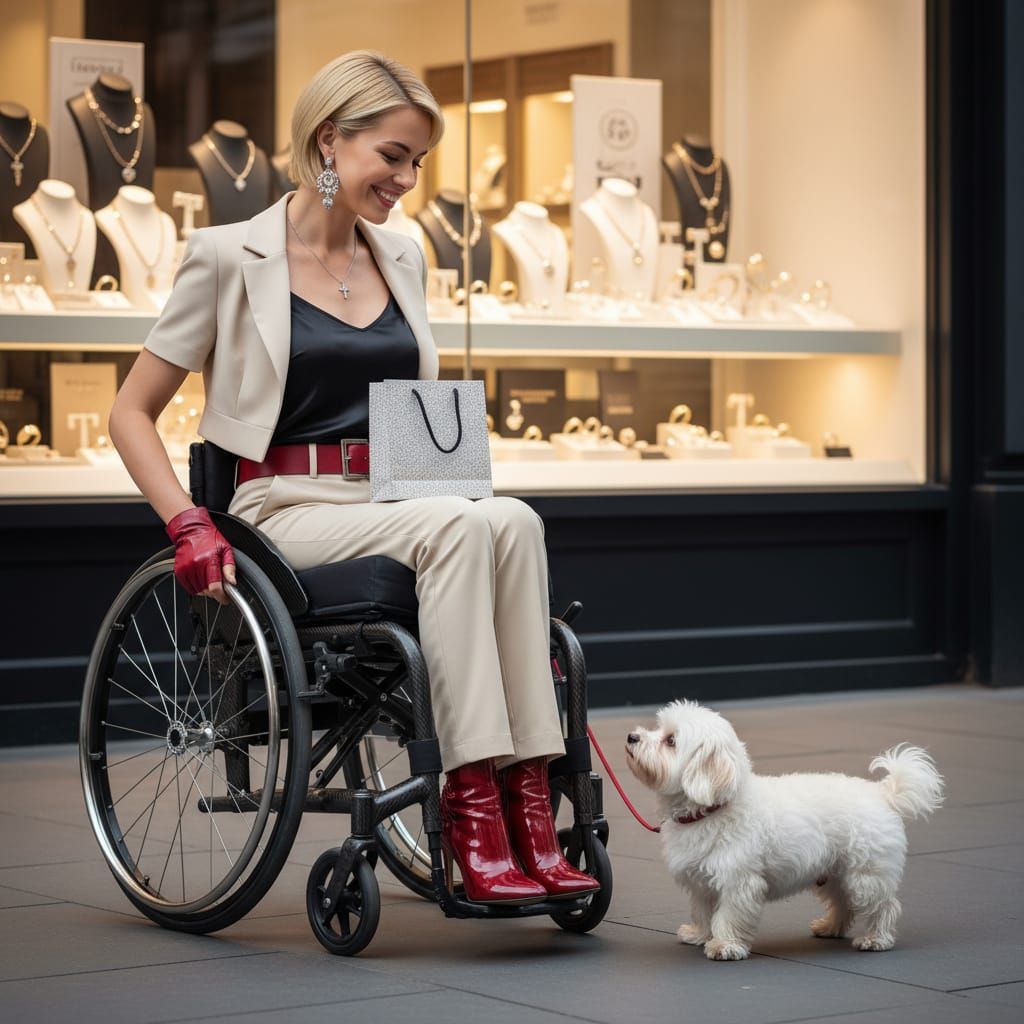 Paraplegic Woman Shops at Jewelry Store