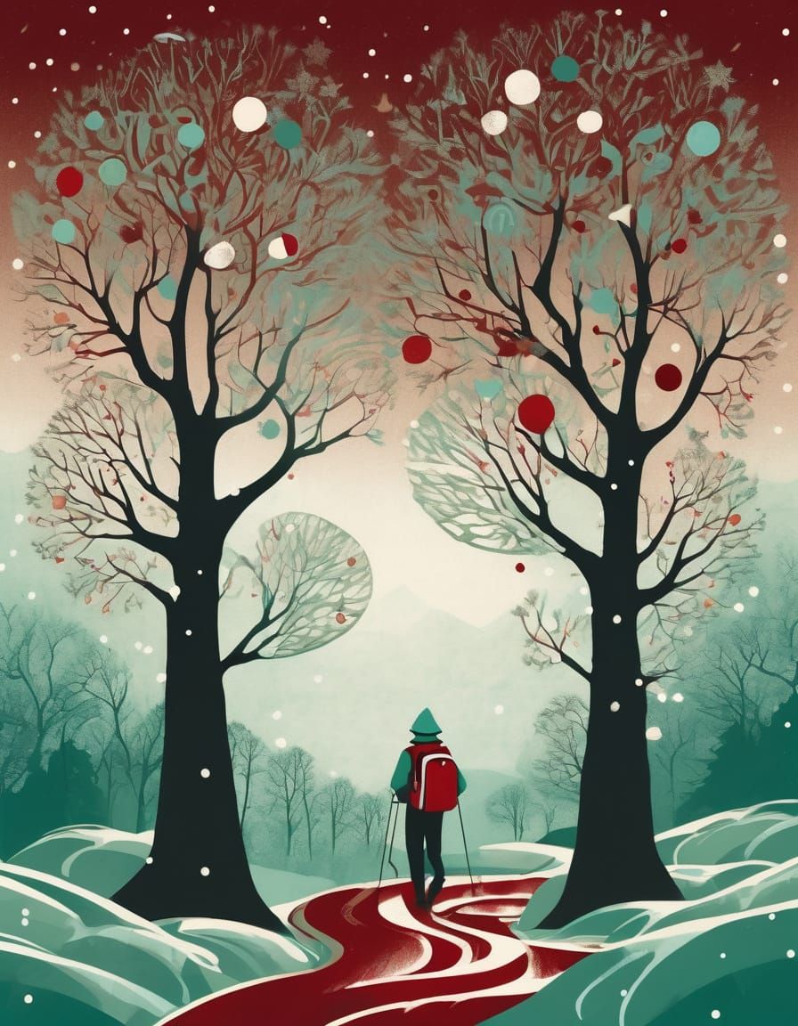 Vintage Typewriter Christmas Tree Path