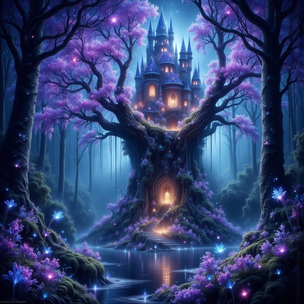 Enchanted Tree Castle in Fairy Forest