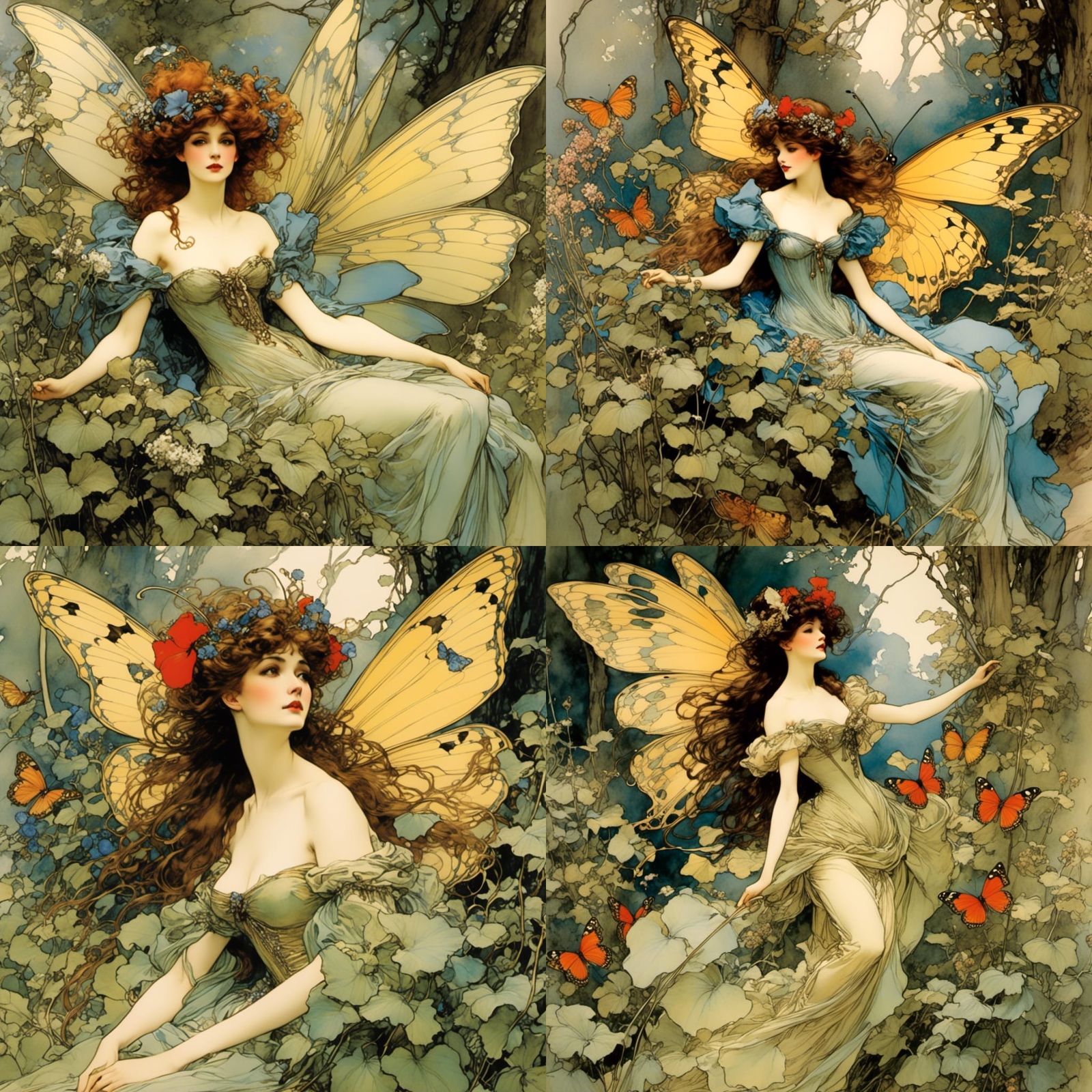 <lora:Victorian Fairies 1:1.0> Clothed Winged Butterfly fair...