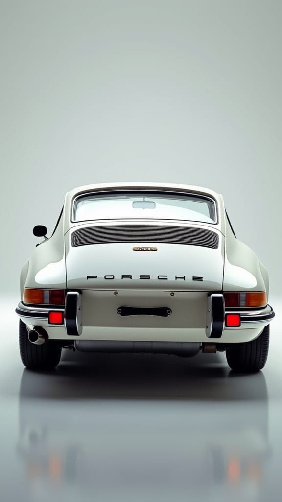 Hyper-Realistic Vintage Porsche 911 in Ivory White
